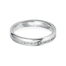 3.5mm Offset  diamond cut wedding ring
