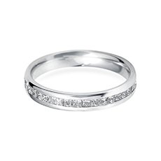 3.5mm Offset  platinum diamond eternity ring