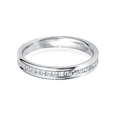 3.5mm Channel Set diamond cut wedding ring