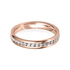 3.5mm Channel Set rose gold wedding ring