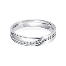 4.0mm Channel Wave diamond cut wedding ring