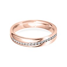 4.0mm Channel Wave rose gold wedding ring