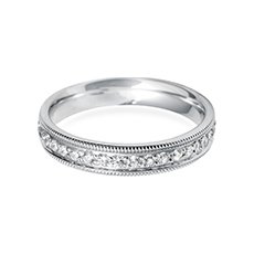 4.0mm Vintage Court platinum diamond eternity ring