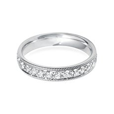 4.0mm Vintage Court diamond wedding ring