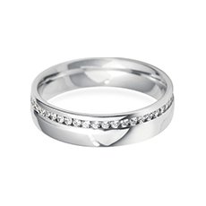 5.0mm Offset  diamond cut wedding ring