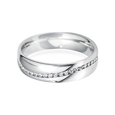 5.0mm Channel Wave diamond wedding ring