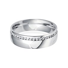 6.0mm Offset  diamond wedding ring