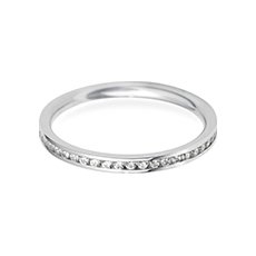 2.0mm Channel Set Flat diamond cut wedding ring