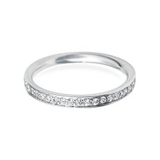 2.5mm Grain Set Flat diamond cut wedding ring