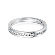 3.0mm Channel Set Flat diamond cut wedding ring