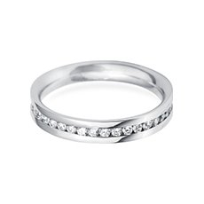 3.5mm Channel Set Flat diamond wedding ring