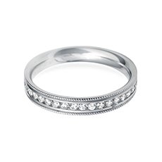 3.5mm Vintage Flat diamond wedding ring