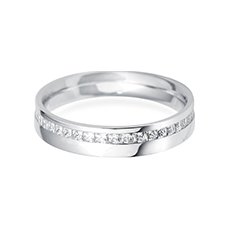 4.0mm Offset Flat diamond wedding ring