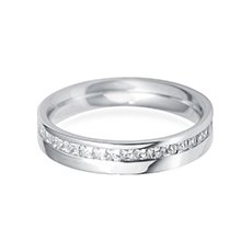 4.0mm Offset Flat diamond cut wedding ring