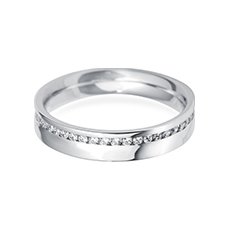 4.0mm Offset Flat diamond engagement ring