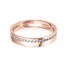 4.0mm Offset Flat rose gold wedding ring
