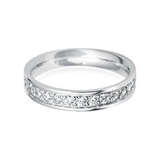 4.0mm Grain Set Flat platinum diamond eternity ring