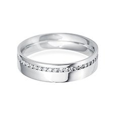 5.0mm Offset Flat diamond wedding ring