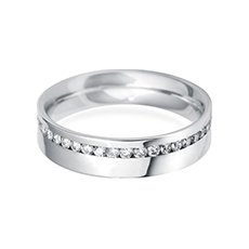 5.0mm Offset Flat platinum diamond eternity ring