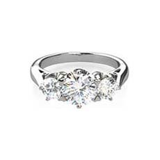 Carissa three stone diamond ring