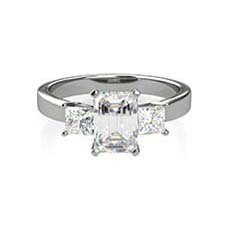 Kristen emerald cut platinum engagement ring