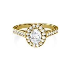 Summer yellow gold halo engagement ring