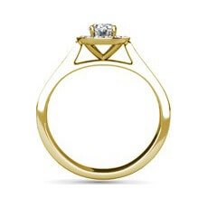 Summer yellow gold halo engagement ring