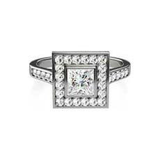 Cosima platinum halo engagement ring