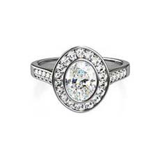 Viola platinum halo engagement ring