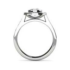 Viola diamond halo ring