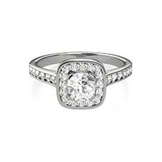 Yasel platinum halo engagement ring