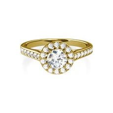 Paige yellow gold halo engagement ring