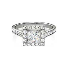 Cressida square diamond engagement ring