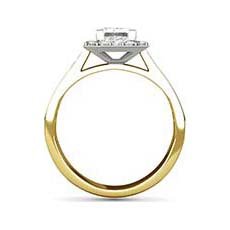 Cressida yellow gold halo engagement ring