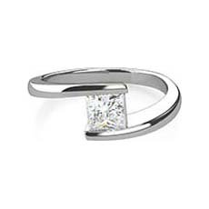 Avalon platinum princess cut engagement ring