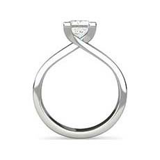 Rosheen princess cut platinum engagement ring