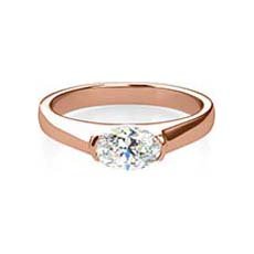 Simone rose gold oval engagement ring