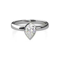 Savannah platinum pear shaped diamond ring