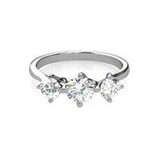 Claire three stone engagement ring