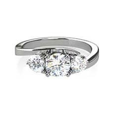Hannah three stone diamond ring