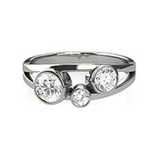 Harper three stone diamond ring