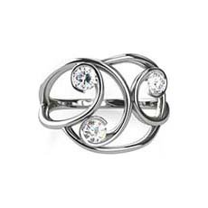 Ava 3 stone diamond ring