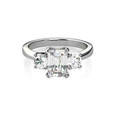 Karina emerald cut platinum engagement ring