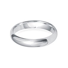 4.0mm D-Shaped platinum wedding ring