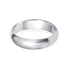 5.0mm D-Shaped mens platinum ring