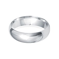 6.0mm D-Shaped platinum wedding ring