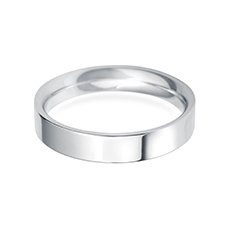 4.0mm Deluxe Flat mens platinum ring
