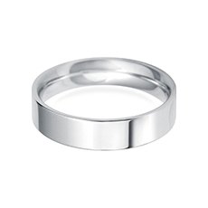 5.0mm Deluxe Flat mens platinum ring