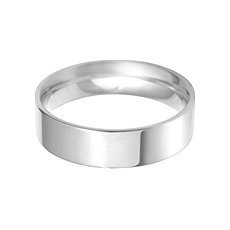 6.0mm Deluxe Flat platinum mens wedding ring